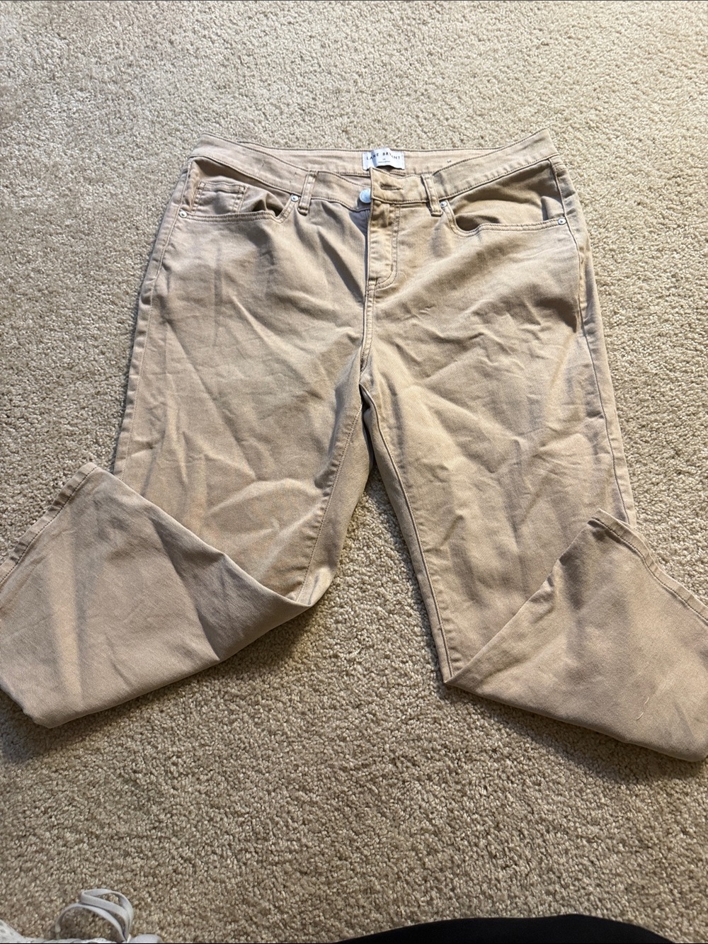 Lane Bryant Straight-Leg Jeans in Beige-Tan Size 14.